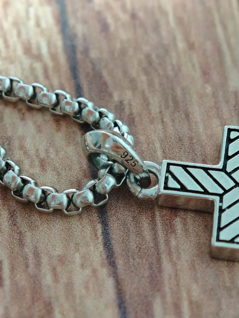 David Yurman Cross Pendant Necklace, Sterling Silver with Black Enamel Inlay